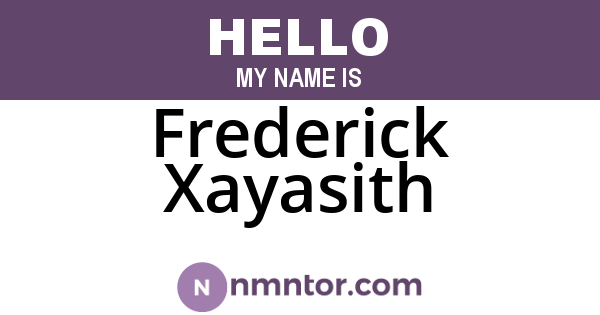 Frederick Xayasith
