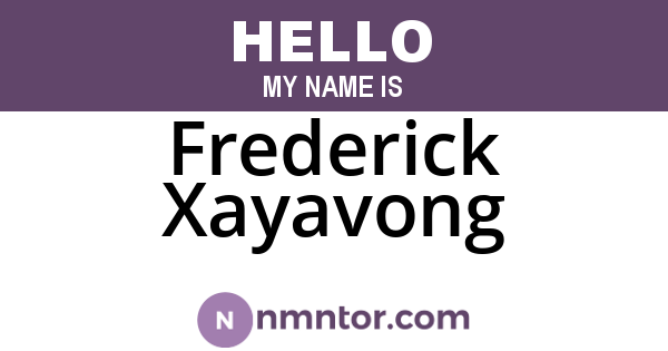 Frederick Xayavong