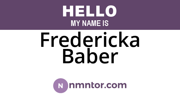 Fredericka Baber