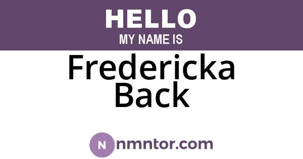 Fredericka Back