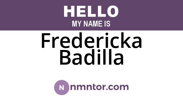 Fredericka Badilla