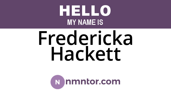 Fredericka Hackett