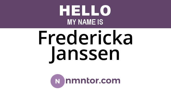 Fredericka Janssen