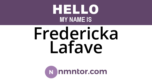 Fredericka Lafave