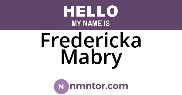 Fredericka Mabry