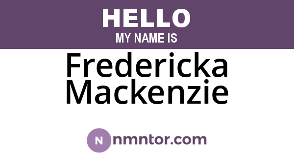 Fredericka Mackenzie