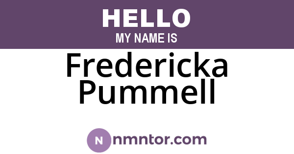 Fredericka Pummell