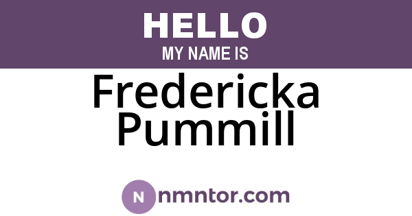 Fredericka Pummill
