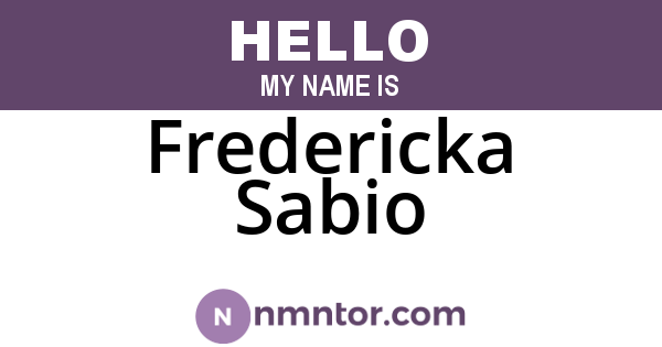 Fredericka Sabio