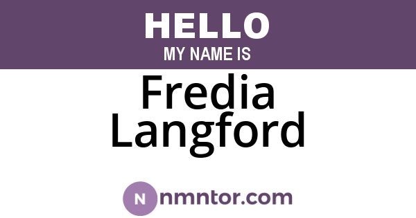 Fredia Langford