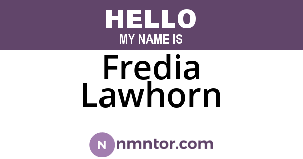 Fredia Lawhorn