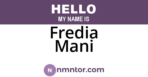 Fredia Mani