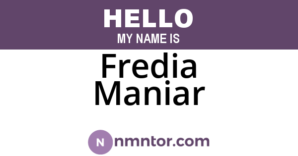 Fredia Maniar