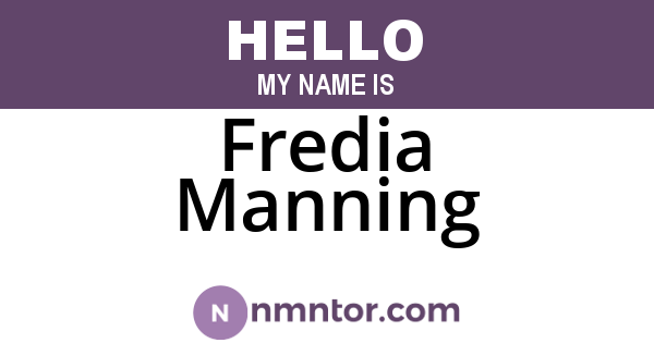 Fredia Manning