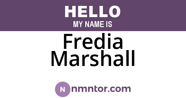 Fredia Marshall