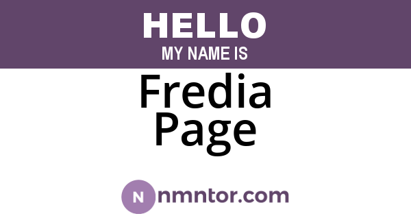 Fredia Page