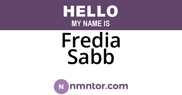 Fredia Sabb
