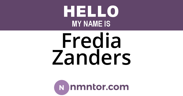 Fredia Zanders