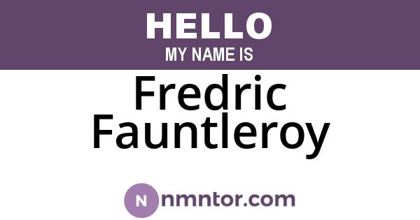 Fredric Fauntleroy
