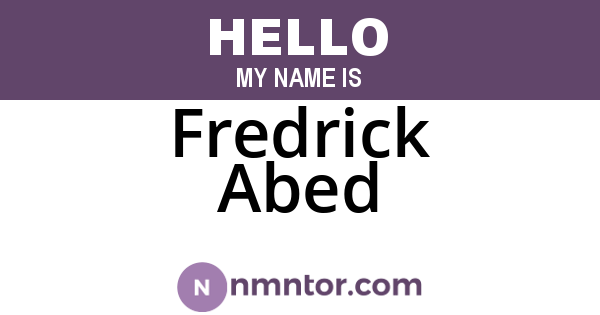 Fredrick Abed