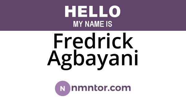 Fredrick Agbayani