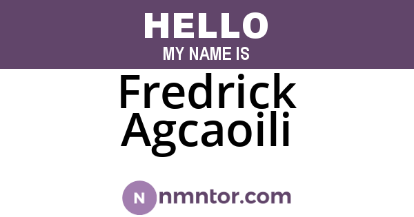 Fredrick Agcaoili