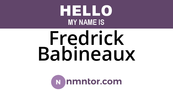 Fredrick Babineaux