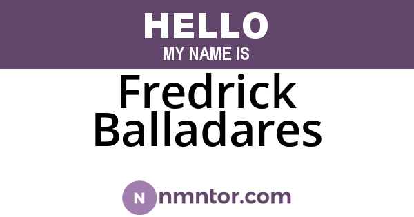 Fredrick Balladares