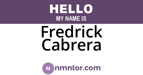 Fredrick Cabrera
