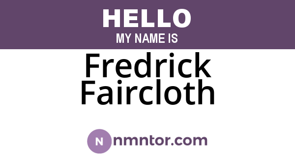 Fredrick Faircloth