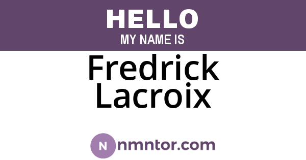 Fredrick Lacroix