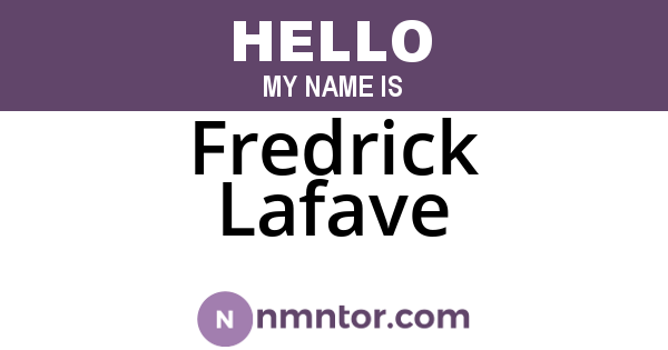 Fredrick Lafave
