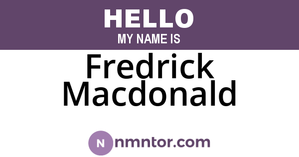 Fredrick Macdonald