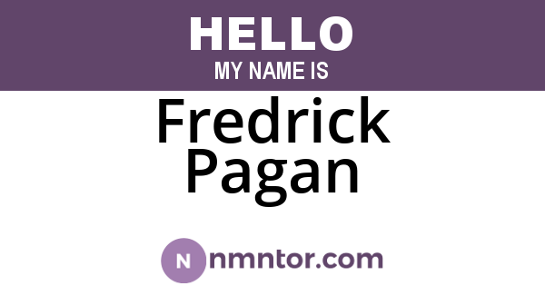 Fredrick Pagan