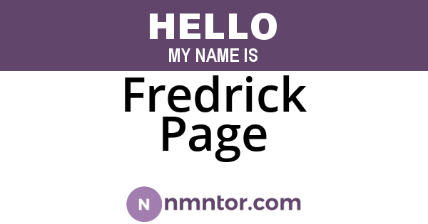 Fredrick Page