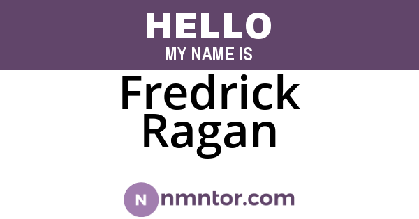 Fredrick Ragan