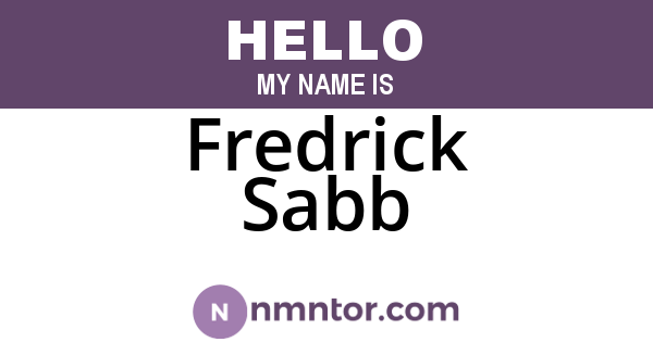 Fredrick Sabb