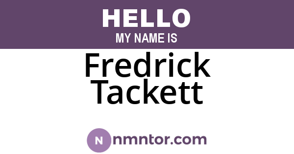 Fredrick Tackett