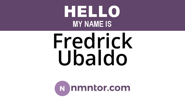 Fredrick Ubaldo