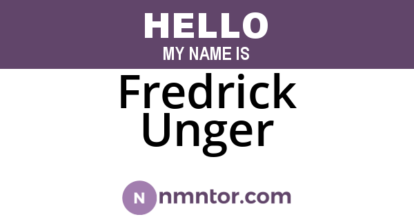 Fredrick Unger
