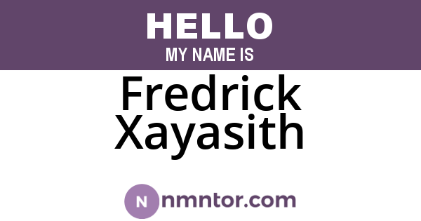 Fredrick Xayasith