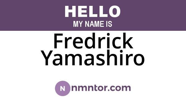 Fredrick Yamashiro