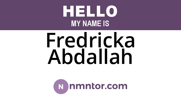 Fredricka Abdallah