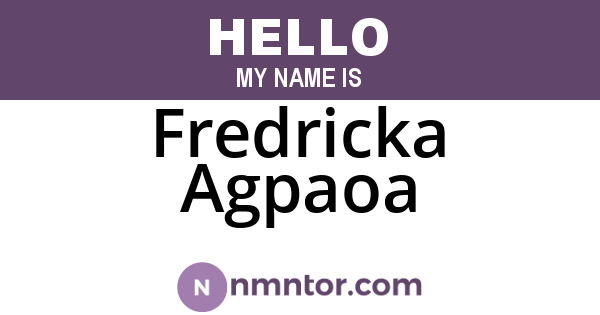 Fredricka Agpaoa
