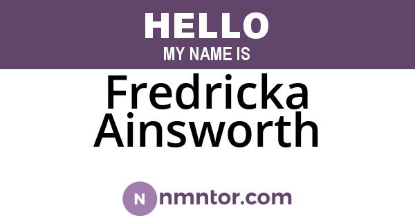 Fredricka Ainsworth