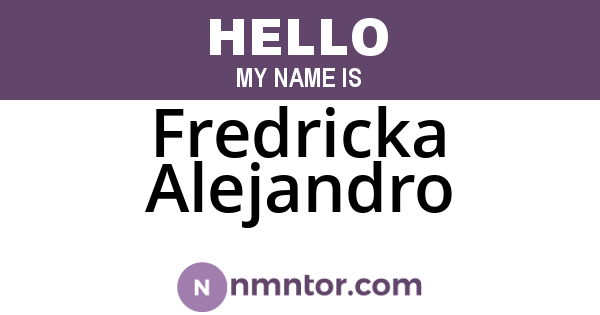 Fredricka Alejandro