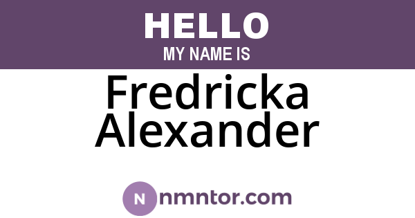 Fredricka Alexander