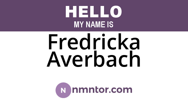 Fredricka Averbach
