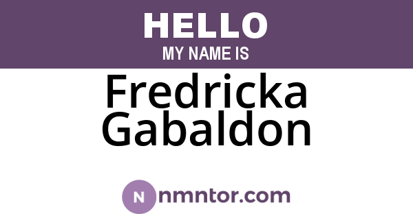 Fredricka Gabaldon