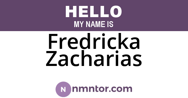 Fredricka Zacharias
